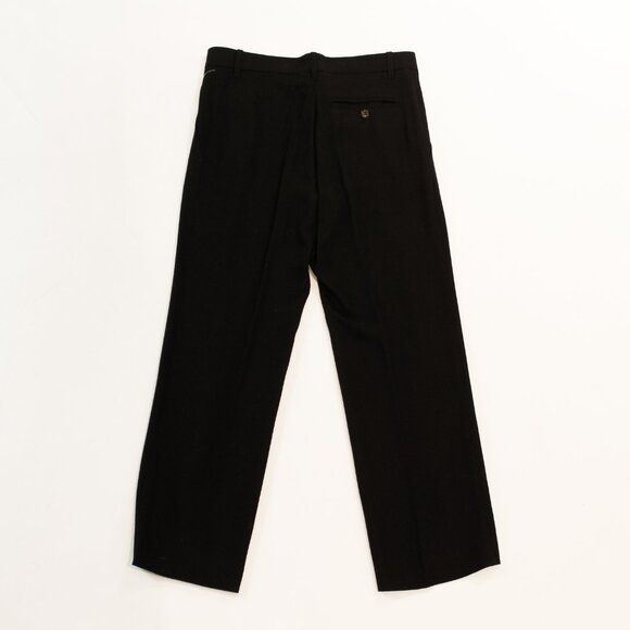 Ann Demeulemeester Wide-Leg Wool Trousers | Sculptural Minimalism in Goth Black - Picture 3 of 7